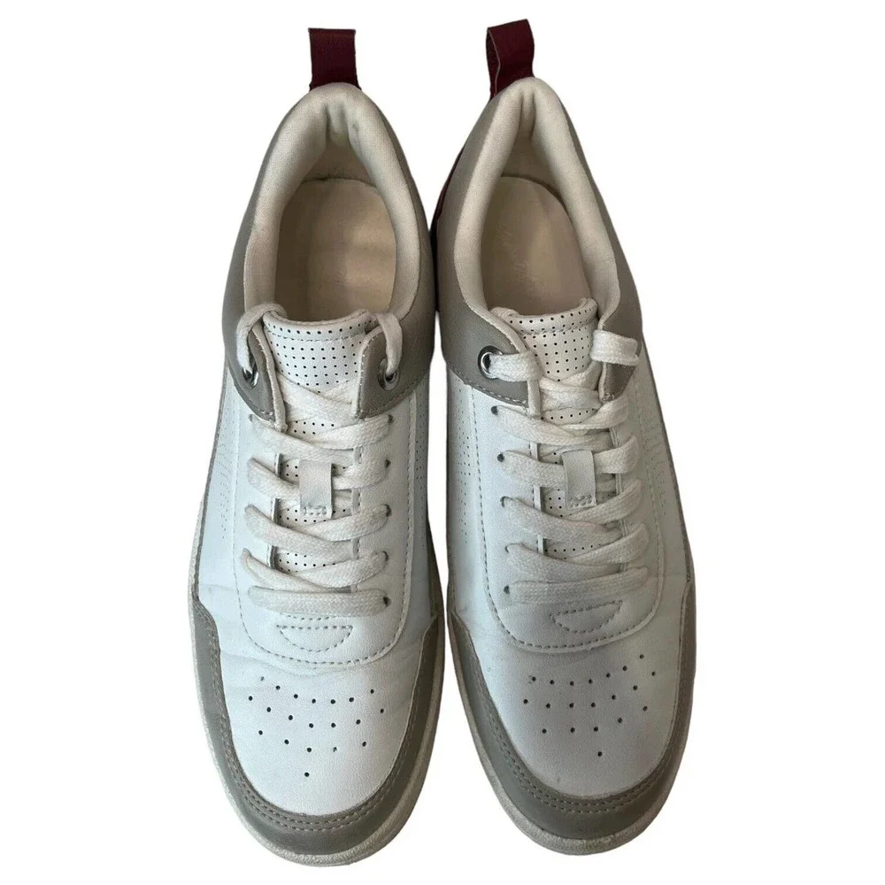 Universal Thread Shoes Womens 8 Rena Sneakers Star Lace Up Maroon White